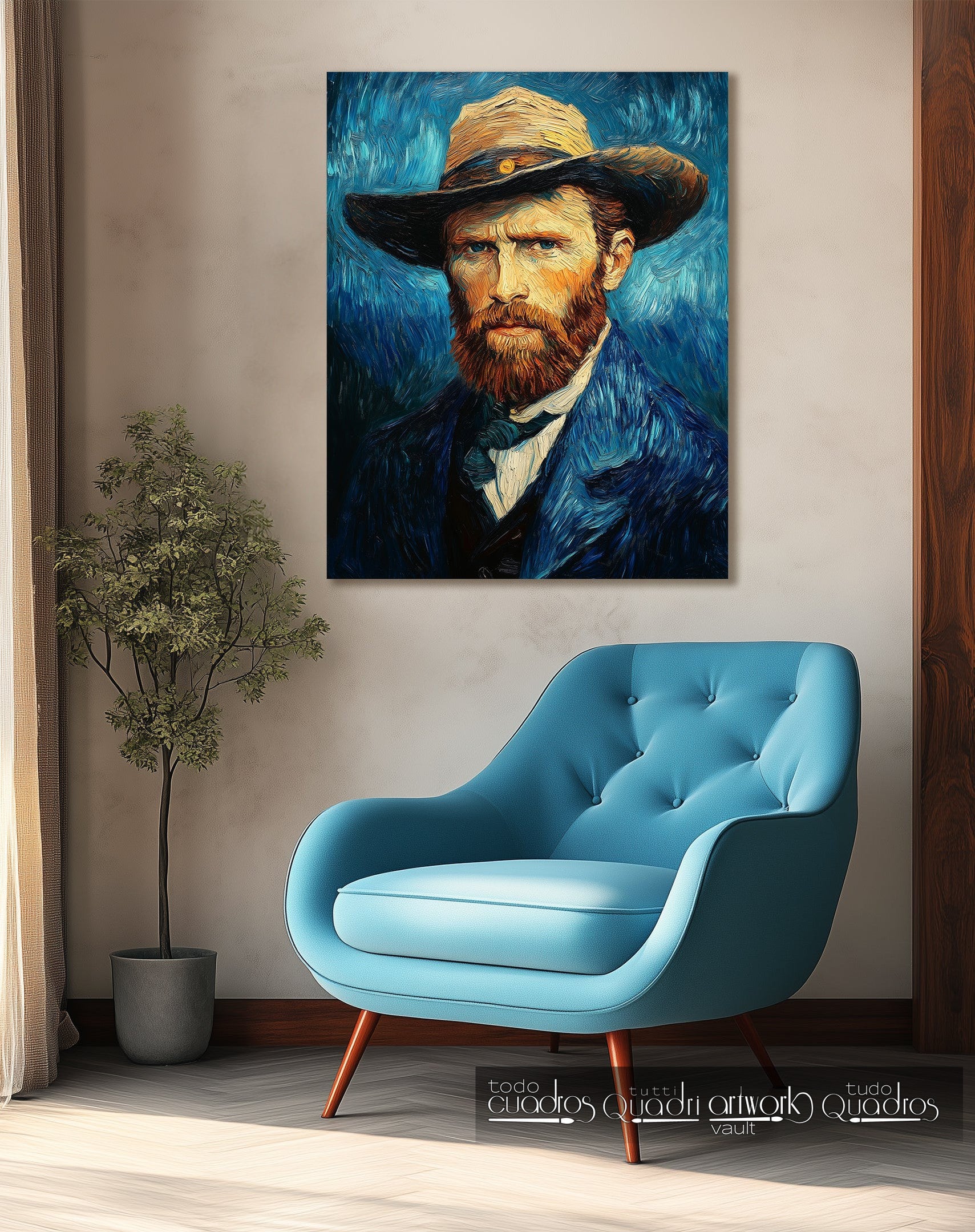 The gaze of Vincent, modern Van Gogh style