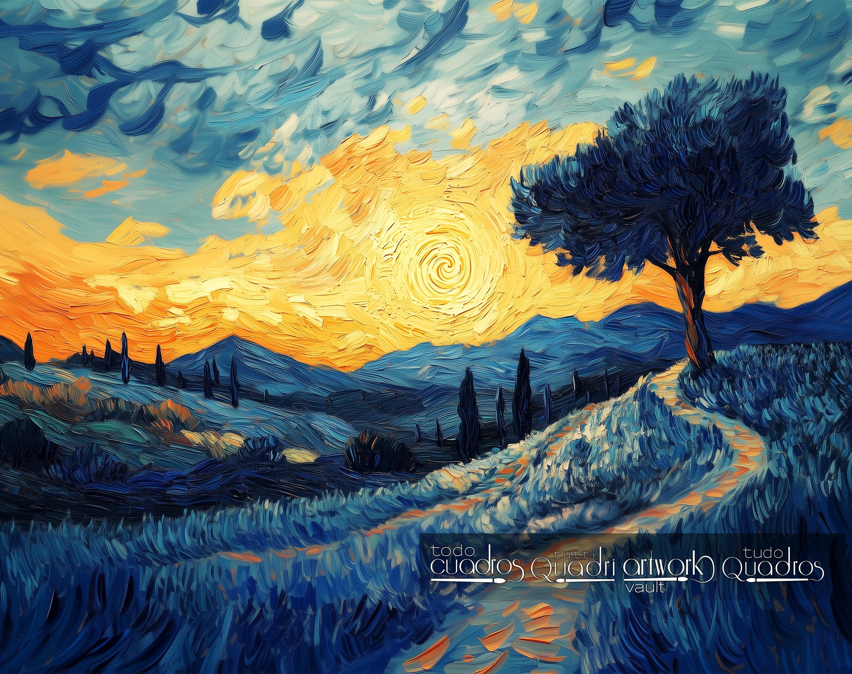 Path to the Sun, modern Van Gogh style