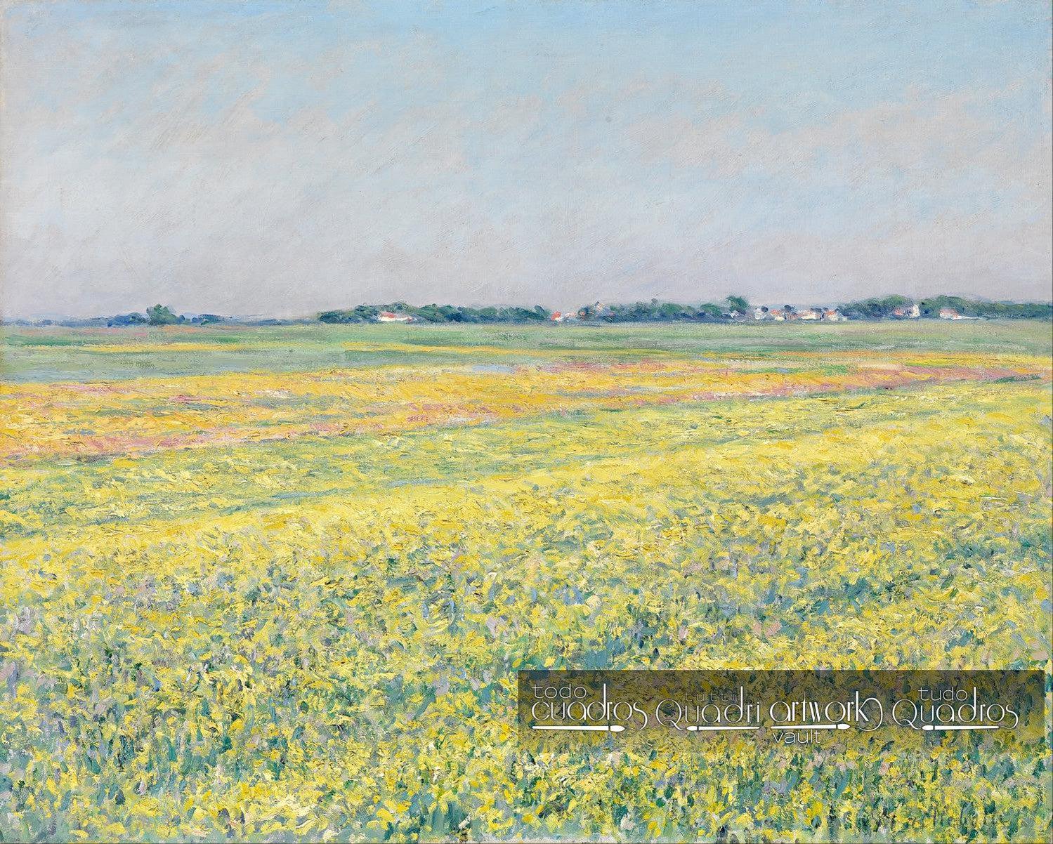 The plain of Gennevilliers, yellow fields, Caillebotte
