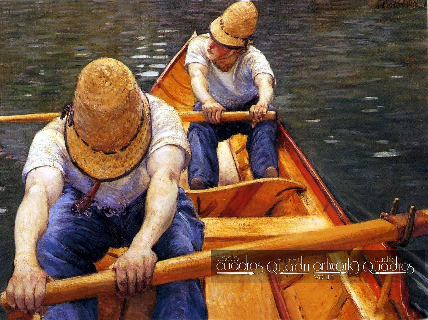 Oarsmen Rowing on the Yerres, Caillebotte
