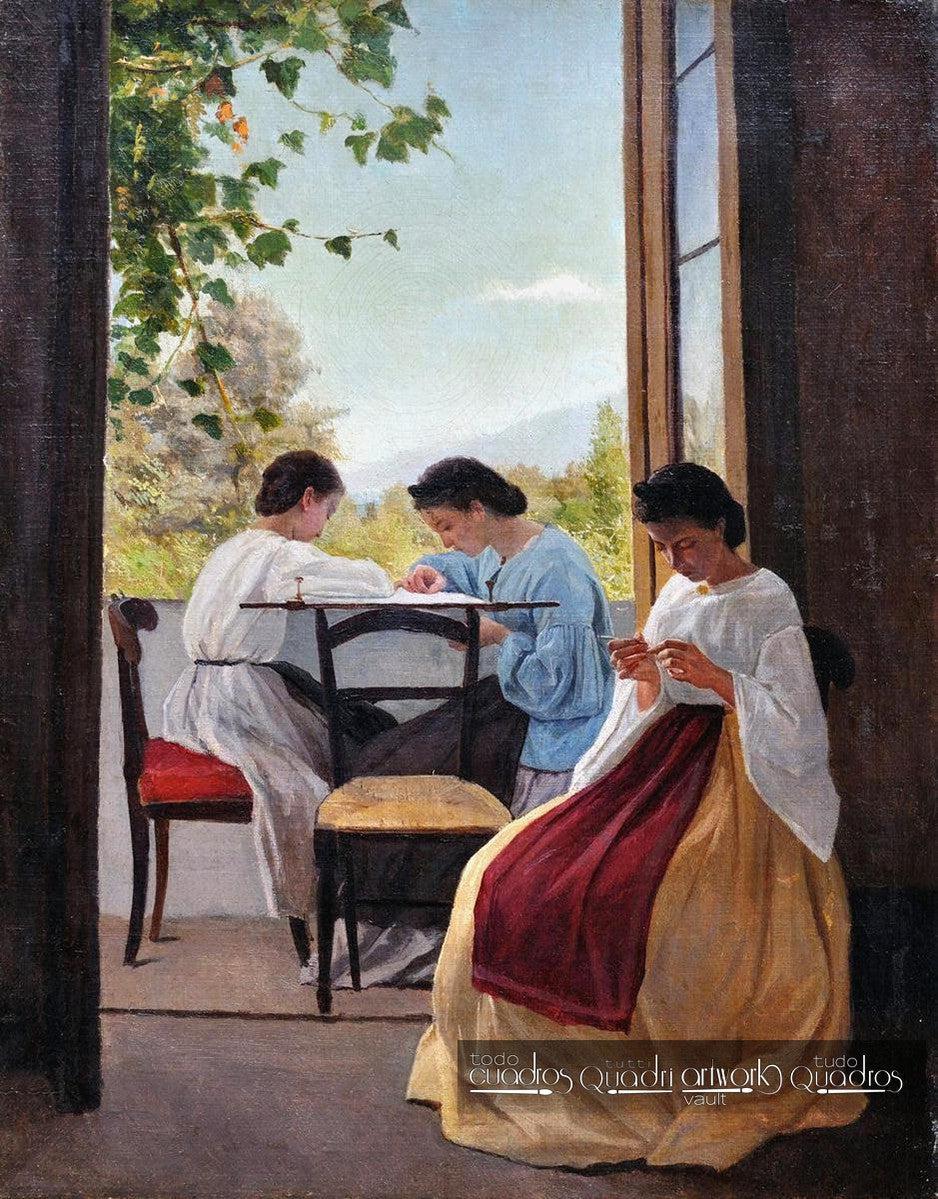 The Embroiderers, <span class="nobr">A. Cecioni</span>