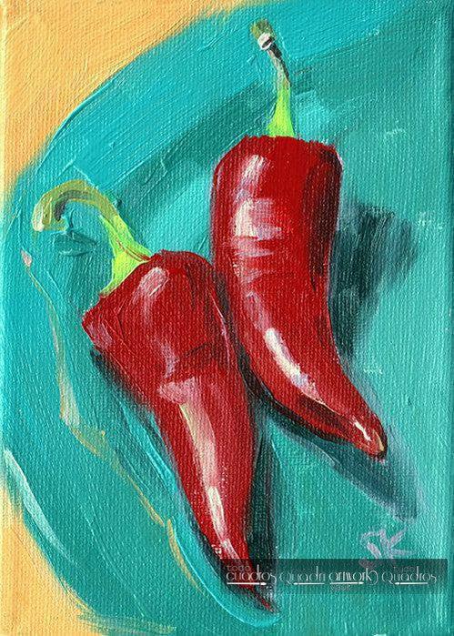 Red peppers, oil