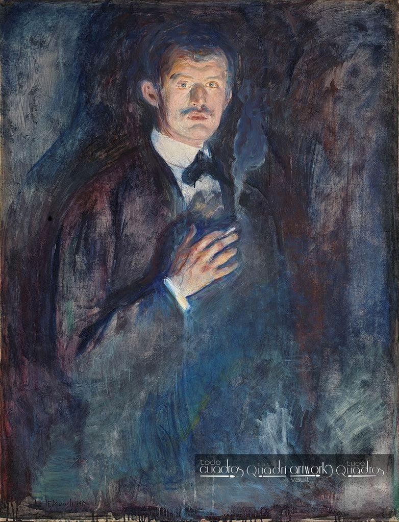Self-Portrait with Burning Cigarette, Munch